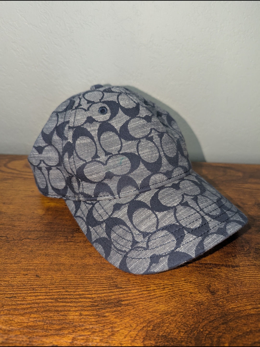 SOLD Coach Signature Chambray Baseball Cap